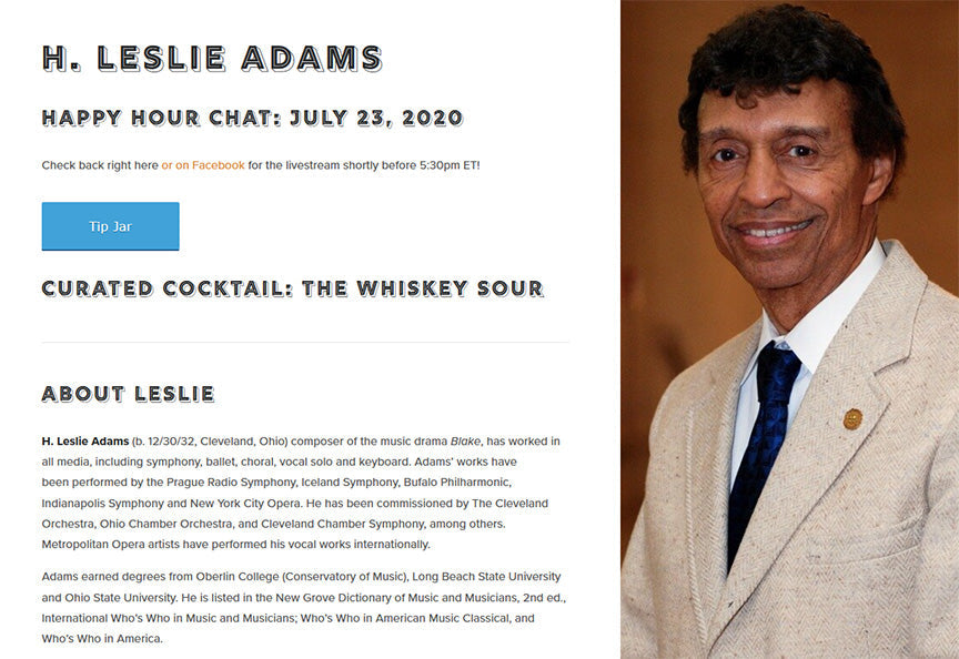 Composers & Cocktails: H. Leslie Adams  Cincinnati Song Initiative, July 23