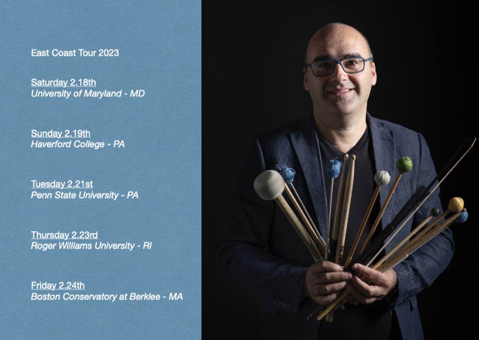 Music of Christopher Shultis with Simone Mancuso and the Lugano Percussion Ensemble, 2023 Tour