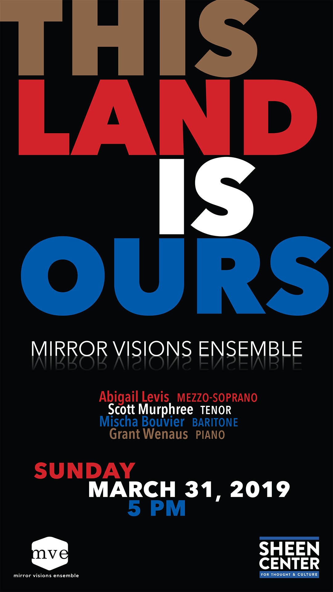 H. Leslie Adams commissioned by Mirror Visions Ensemble, for "This Land is Ours" series, beginning March 31, 2019