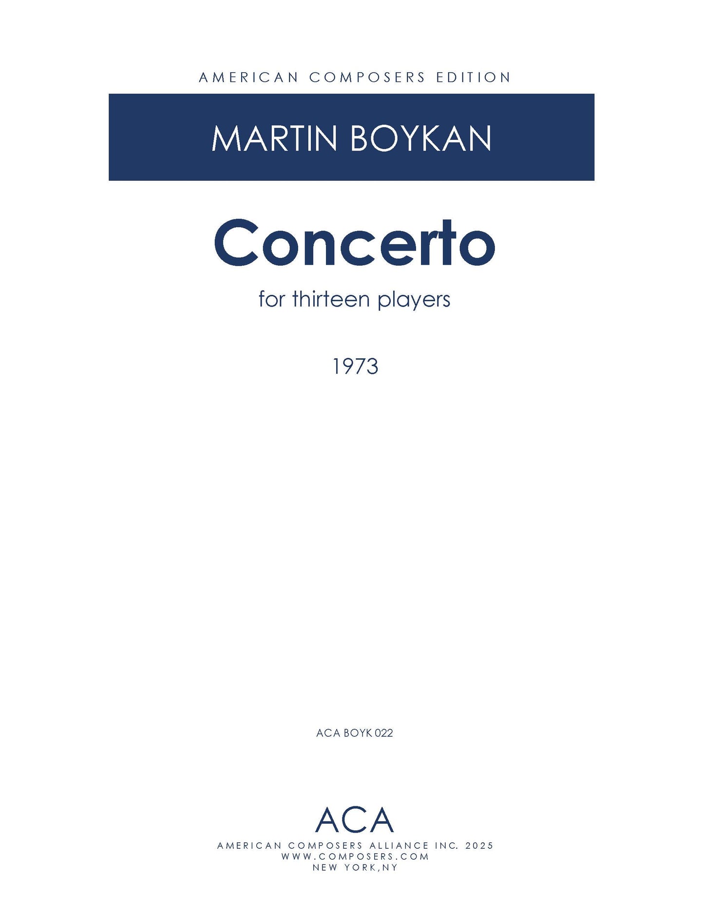 Concerto for Thirteen Players