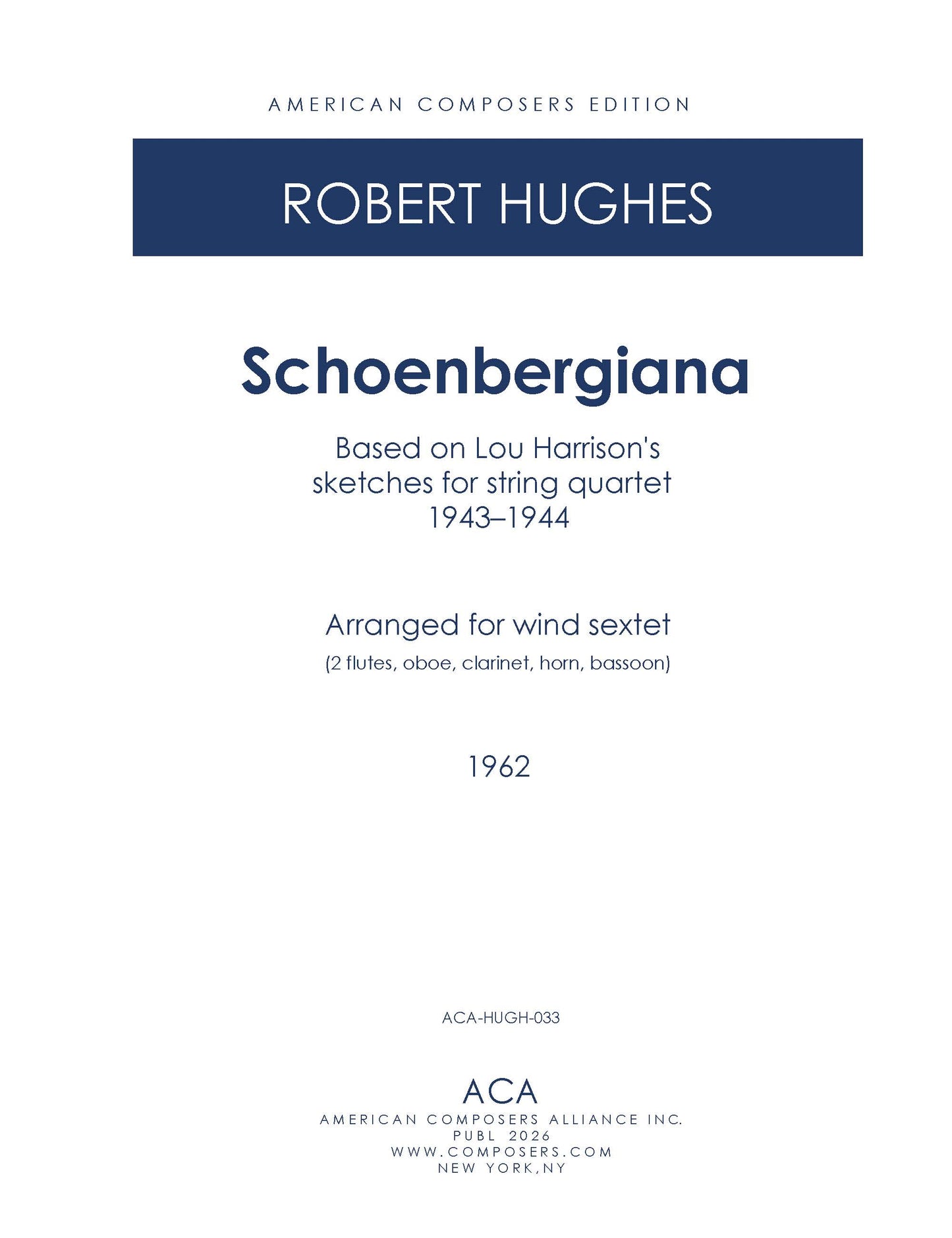 Schoenbergiana - Arr for Wind Sextet