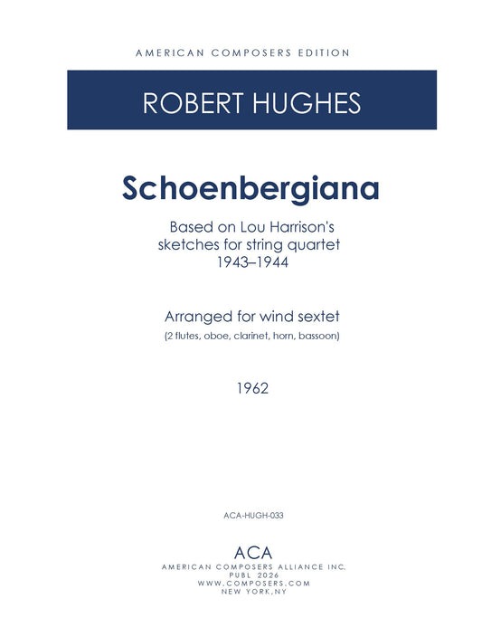 Schoenbergiana - Arr for Wind Sextet