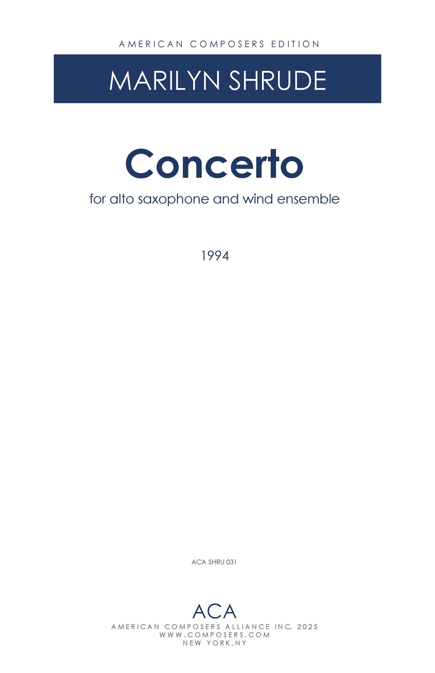 CONCERTO FOR ALTO SAXOPHONE AND WIND ENSEMBLE