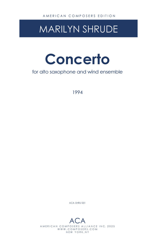 CONCERTO FOR ALTO SAXOPHONE AND WIND ENSEMBLE