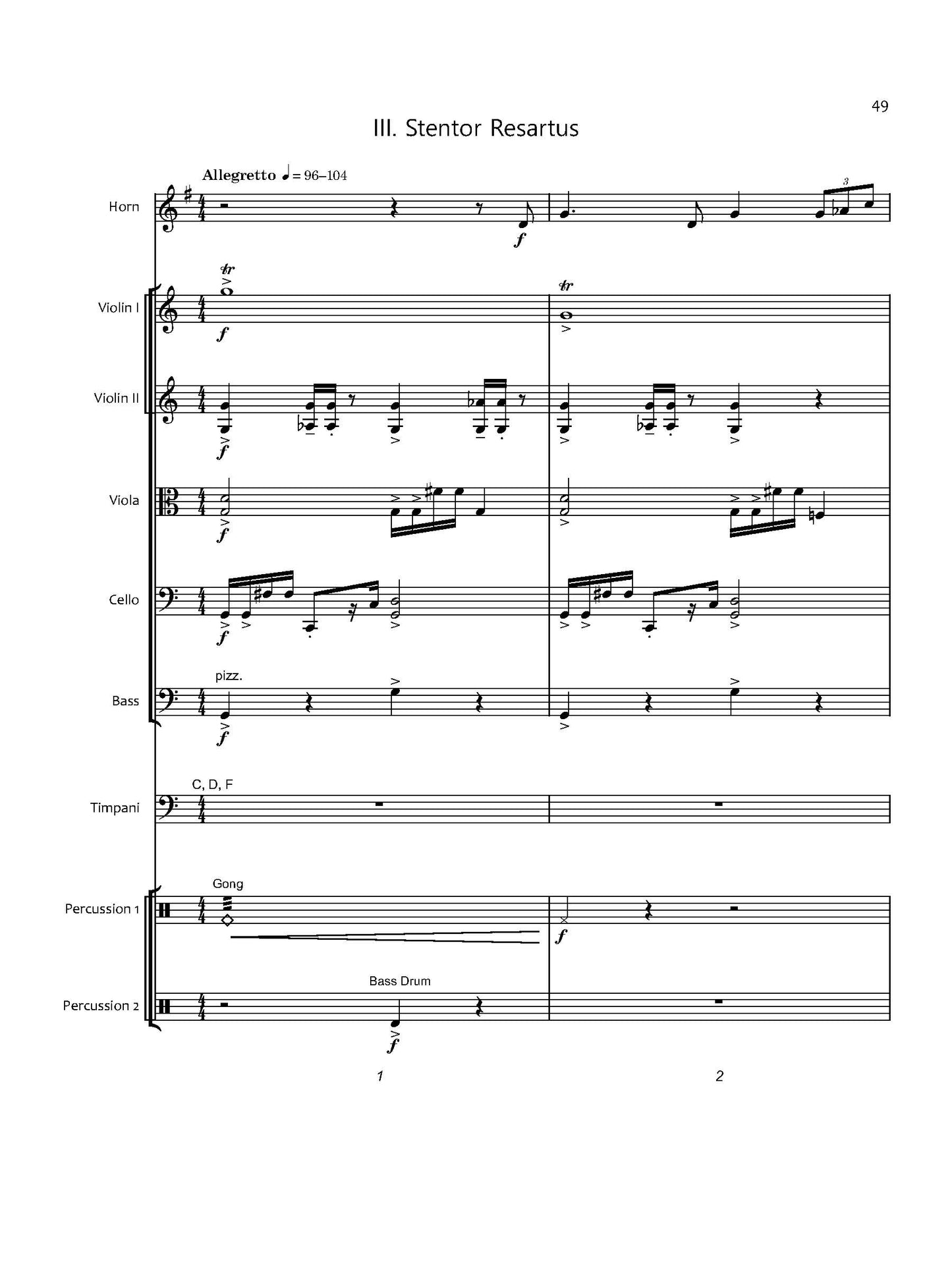 Music for Horn, Percussion and Strings