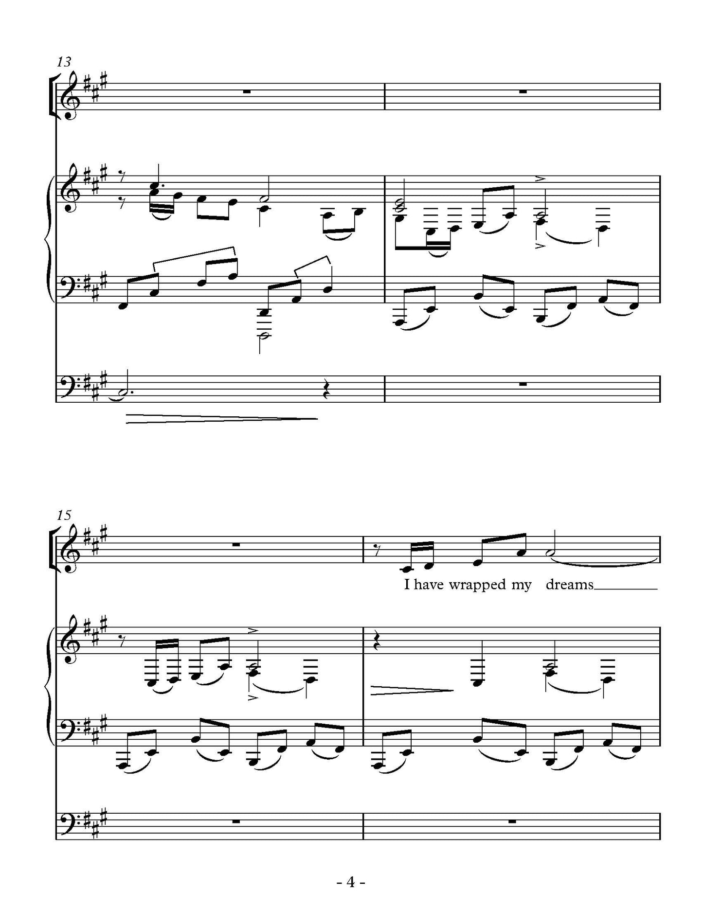 Dream Song for Voice, Cello, and Piano (4 voice ranges)