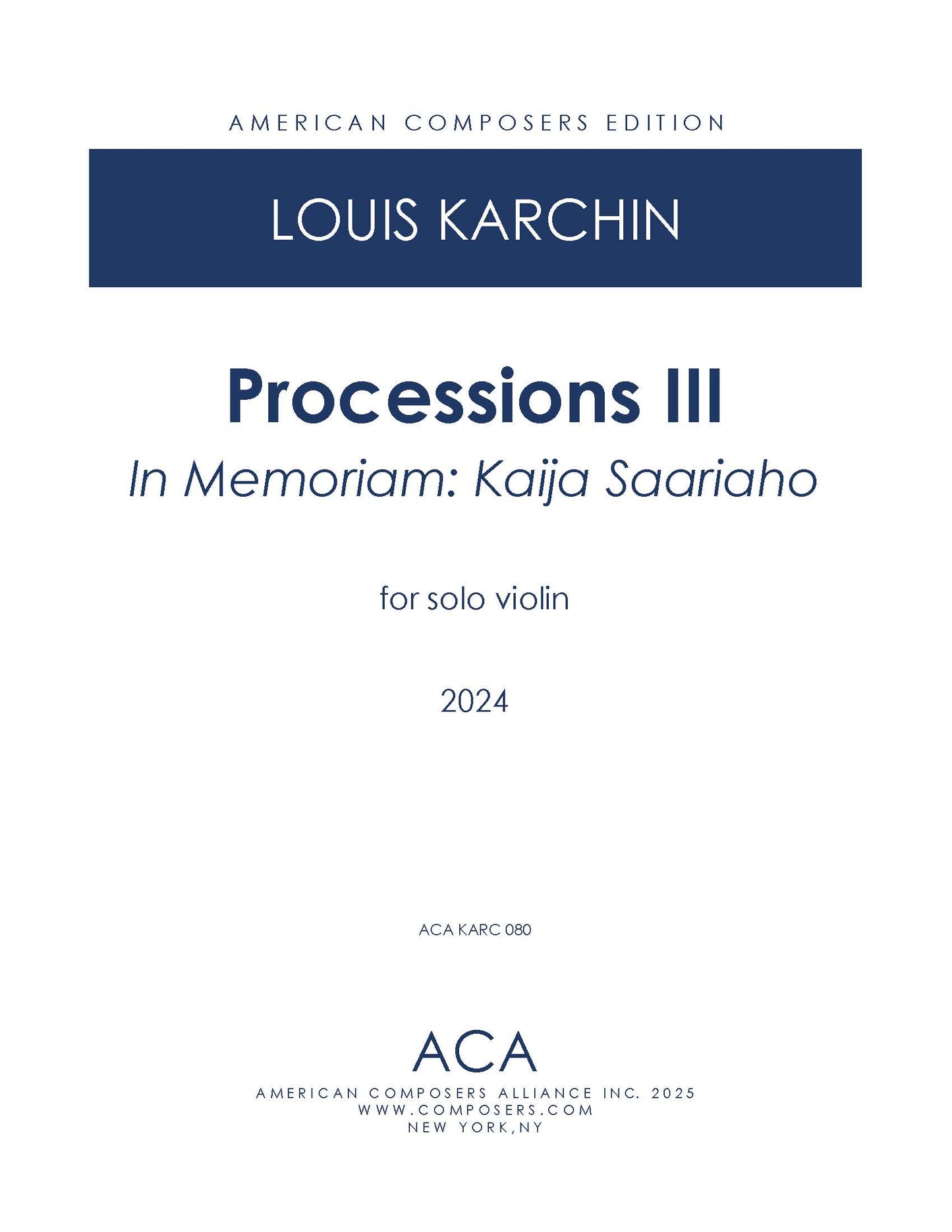 Processions III: In Memoriam Kaija Saariaho