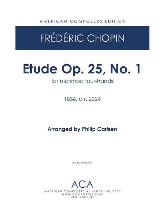 Chopin: Etude Op. 25, No. 1 for Marimba Four-Hands