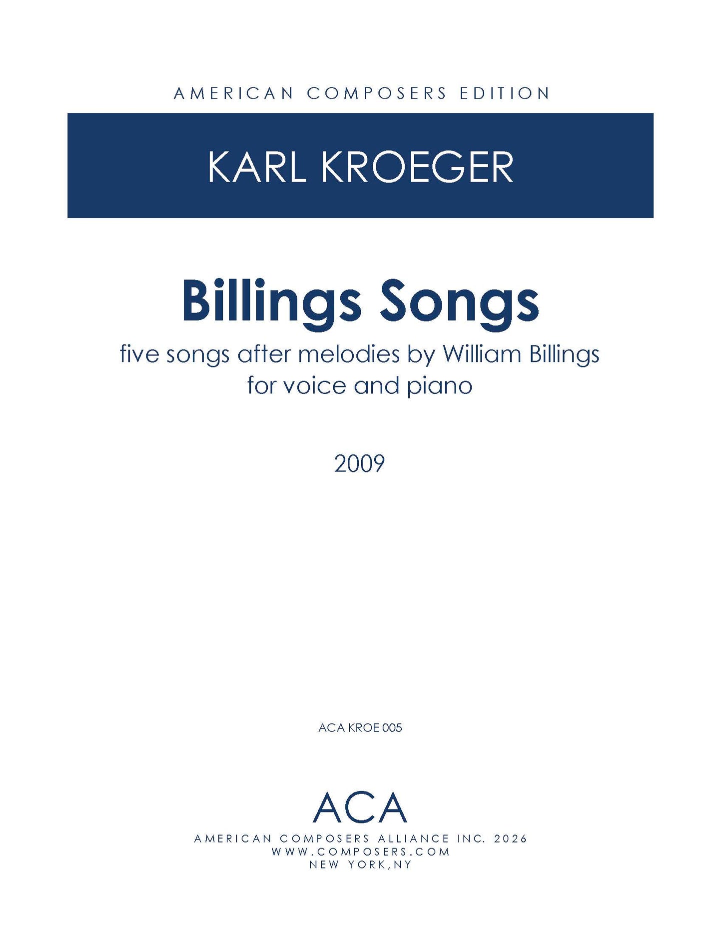 Billings Songs