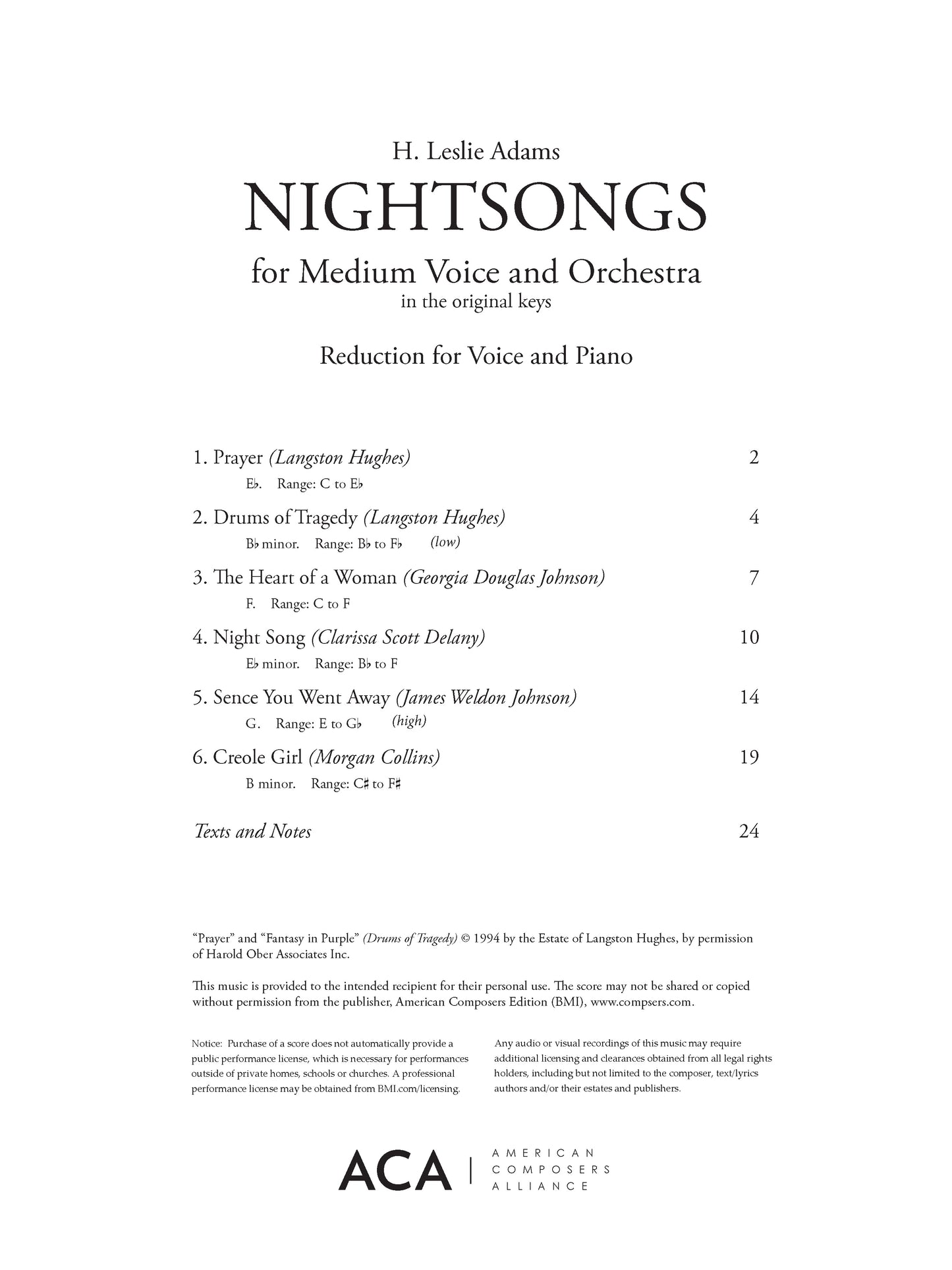 NIGHTSONGS - Medium Mezzo