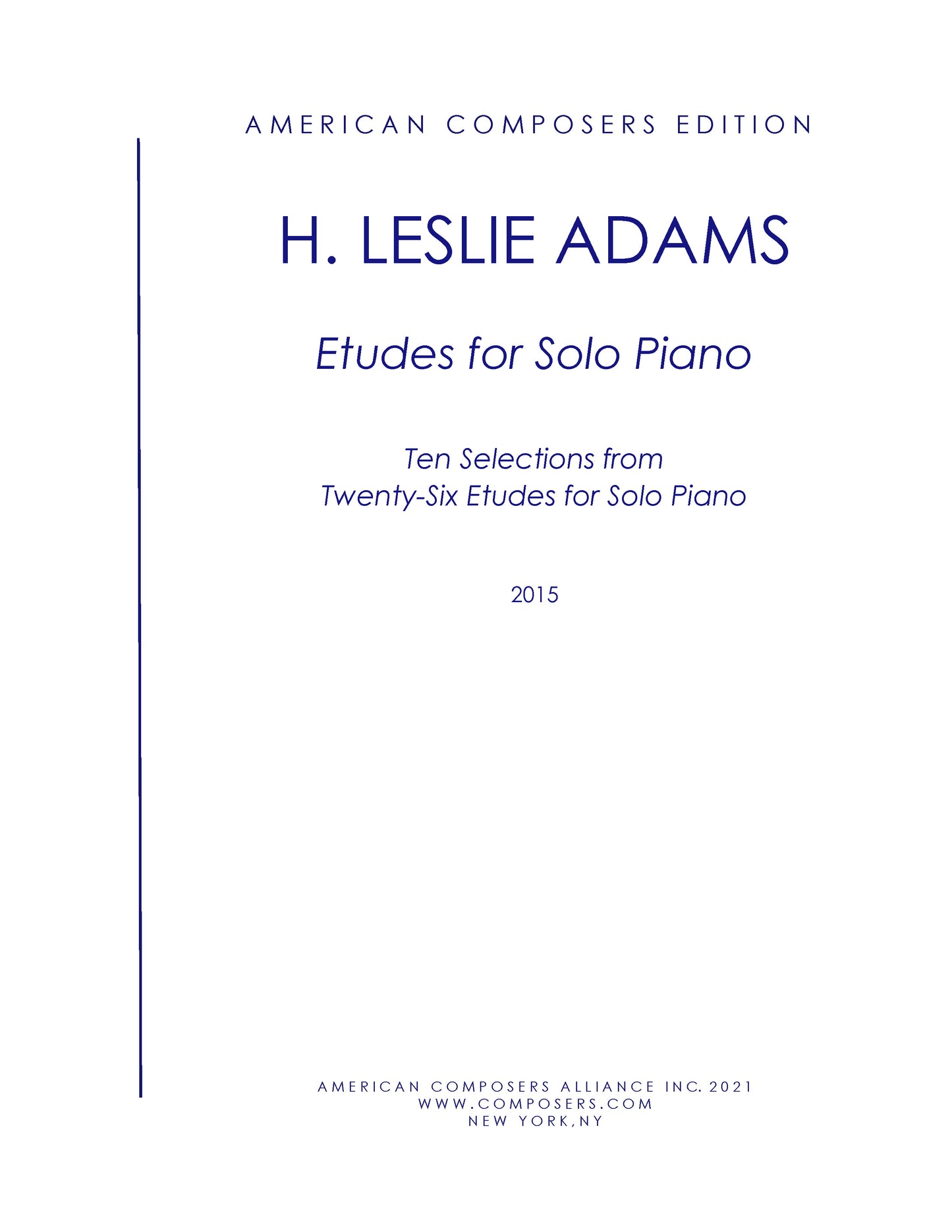 Etudes for Solo Piano (Selections - Ten Etudes)