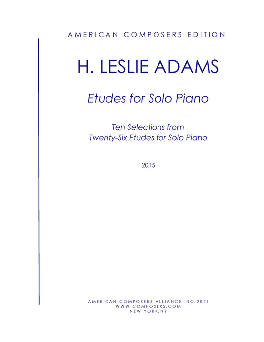 Etudes for Solo Piano (Selections - Ten Etudes)