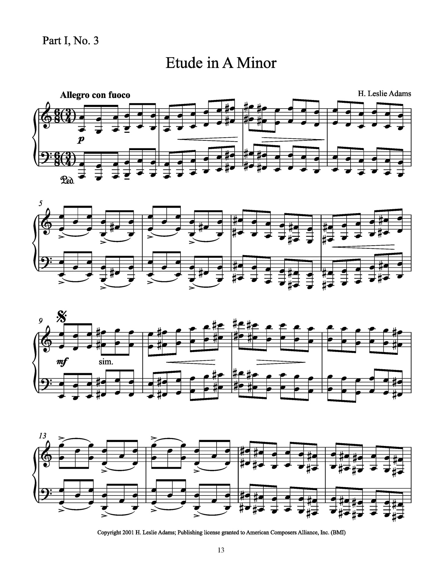 Etudes for Solo Piano (Selections - Ten Etudes)