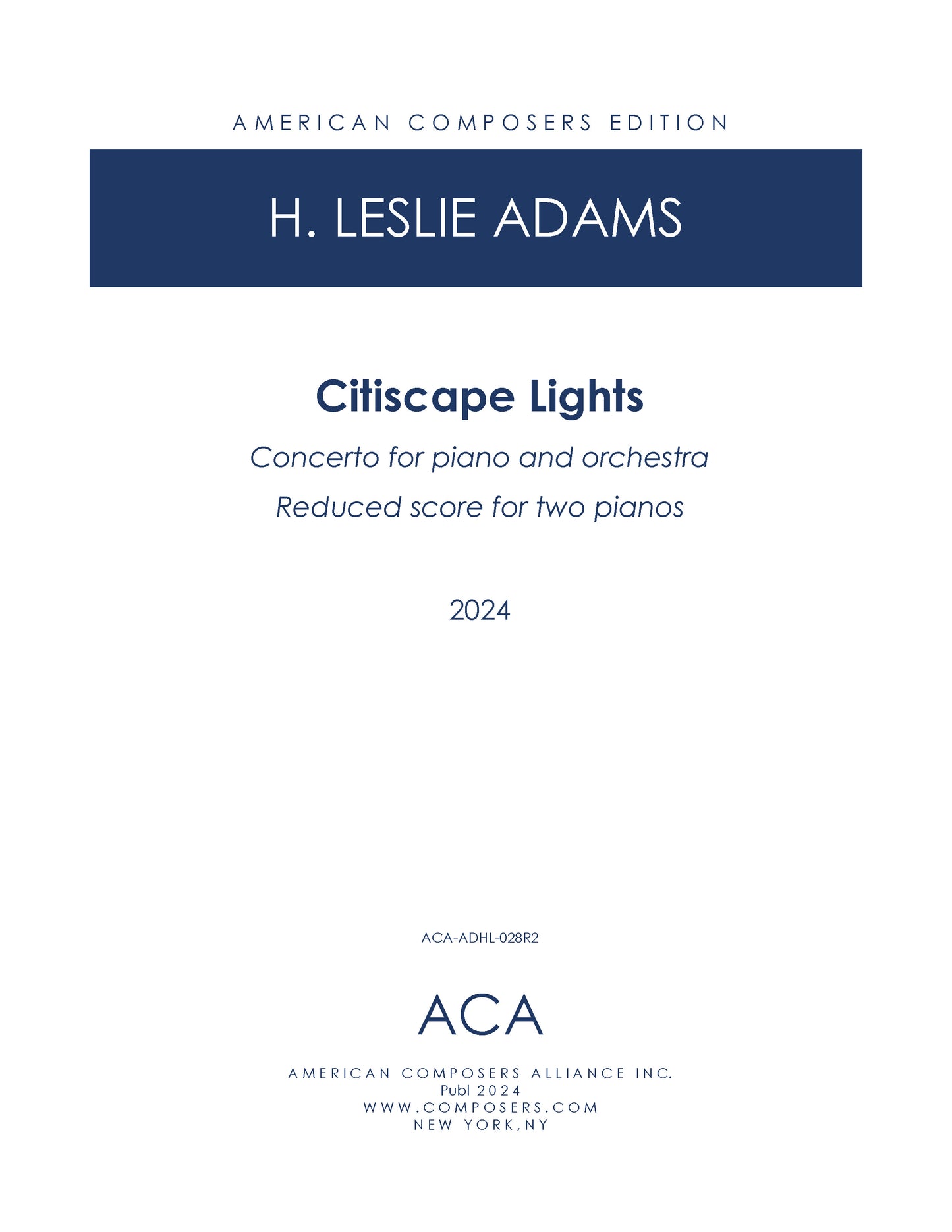 CITISCAPE LIGHTS: Concerto for Piano