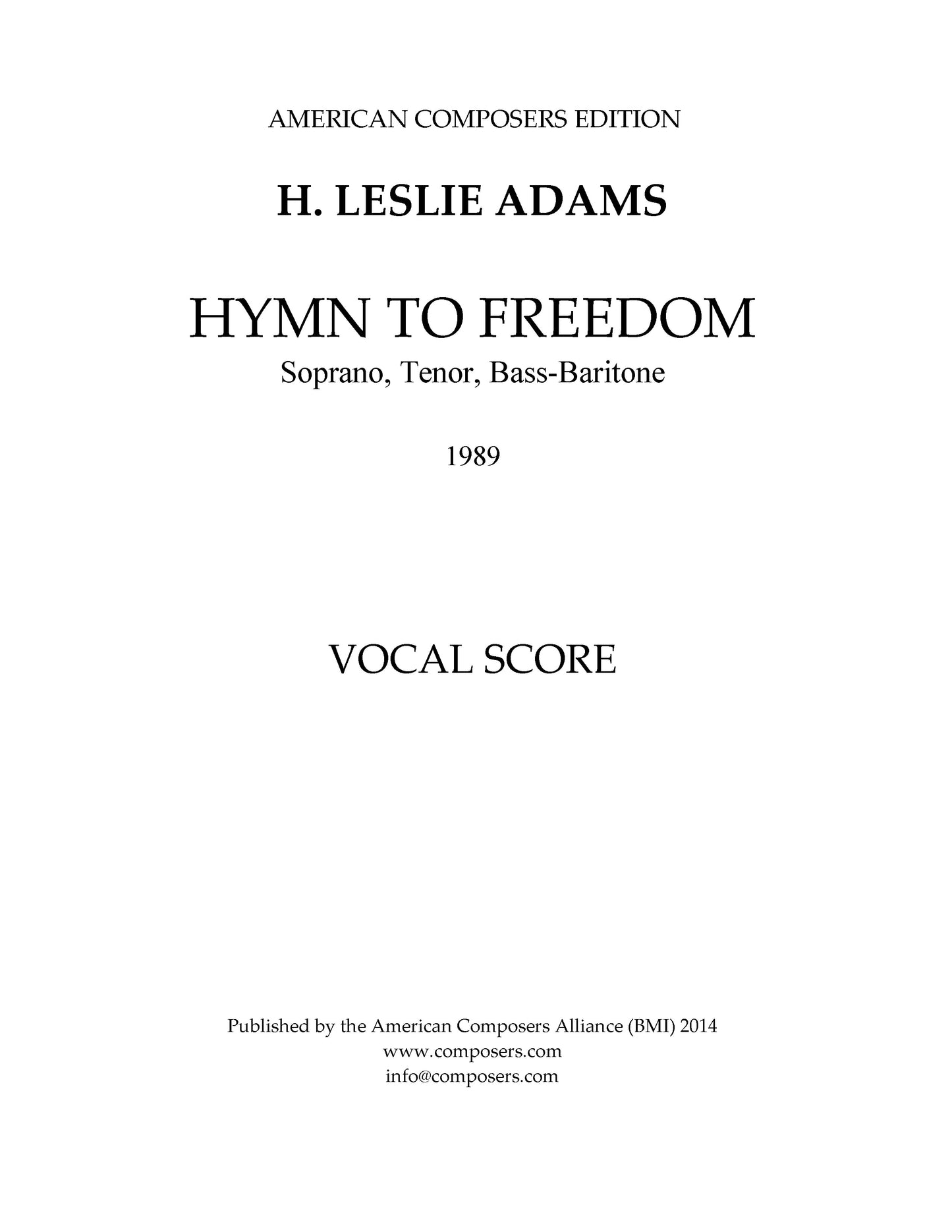 Hymn to Freedom (a cappella)