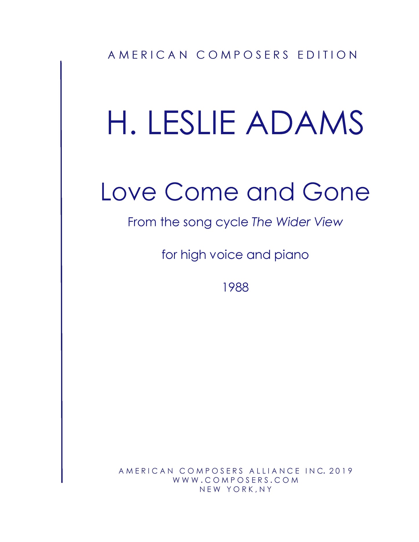 THE WIDER VIEW: Love Come and Gone