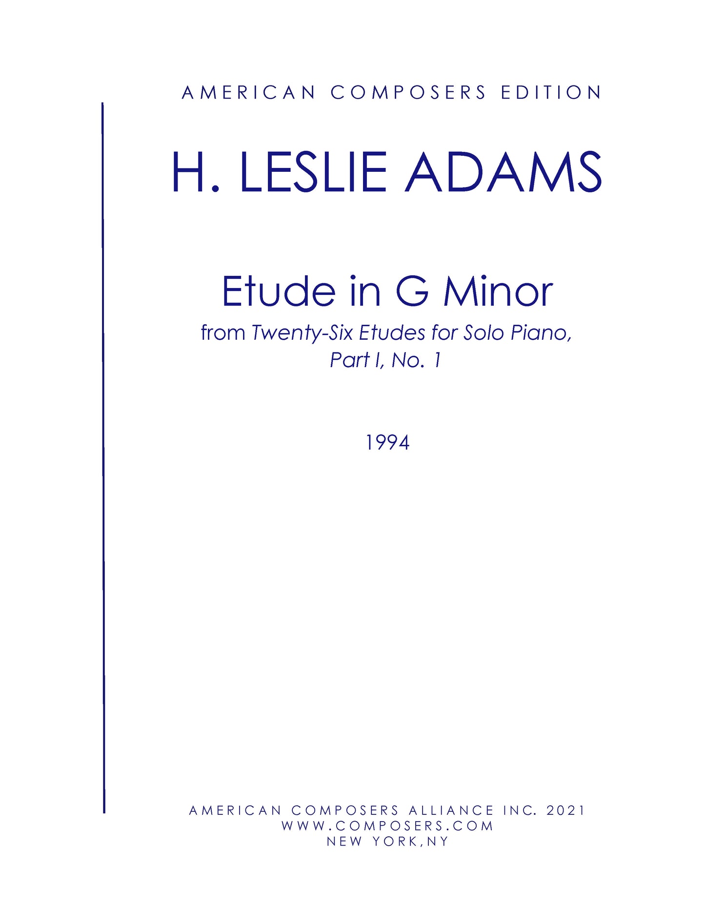 Etude in G Minor (Part I, No. 1)