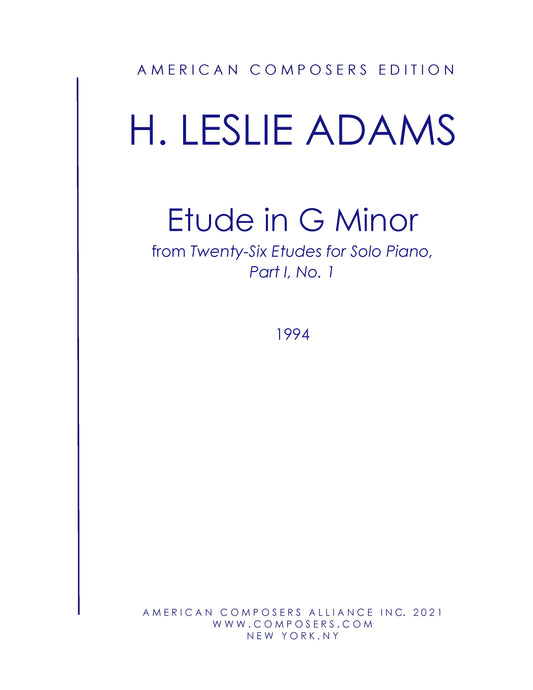 Etude in G Minor (Part I, No. 1)