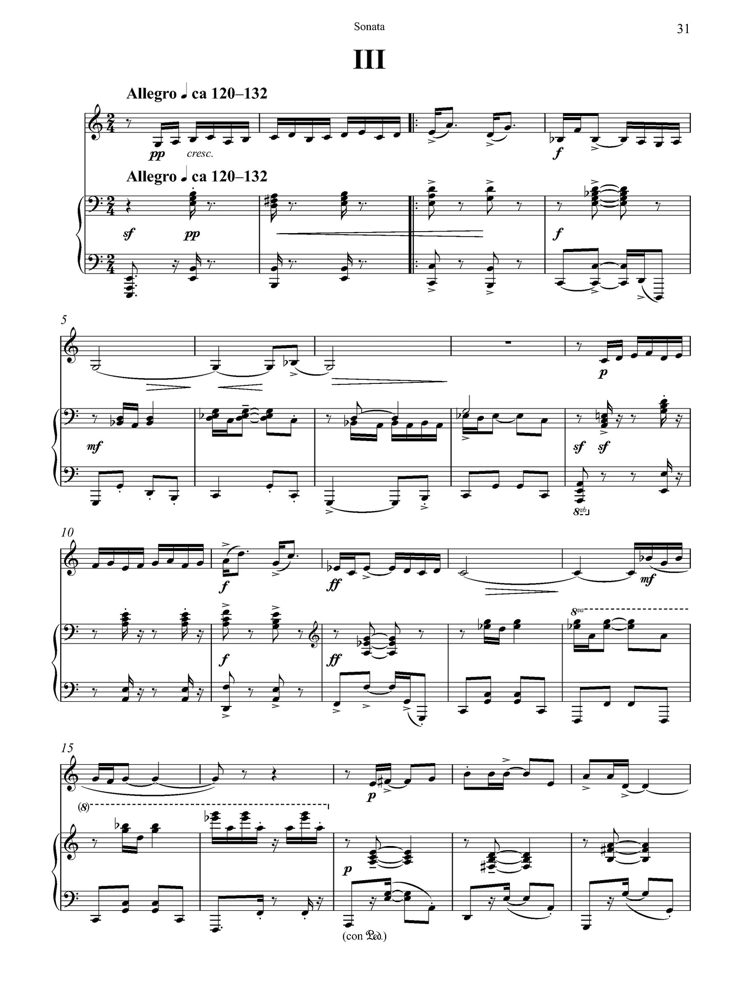 SONATA for Violin and Piano