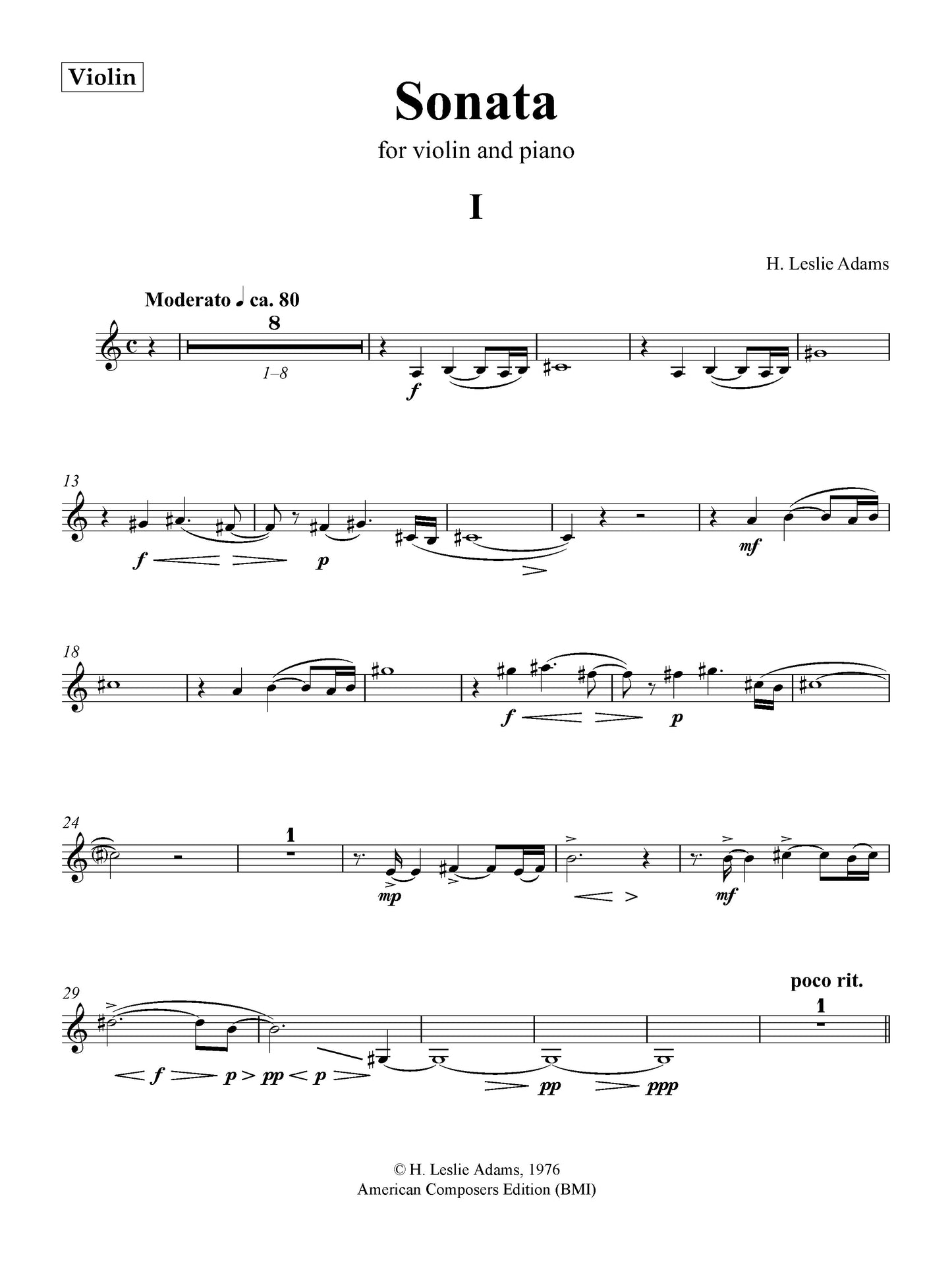 SONATA for Violin and Piano