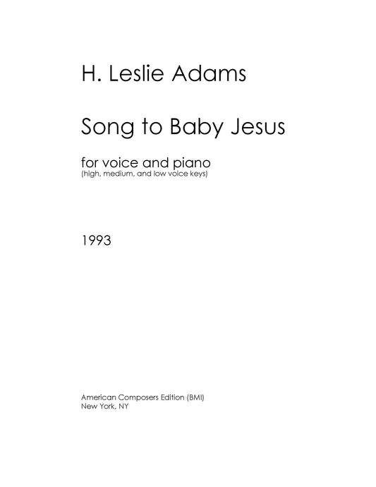 Song to Baby Jesus (from Daybirth)