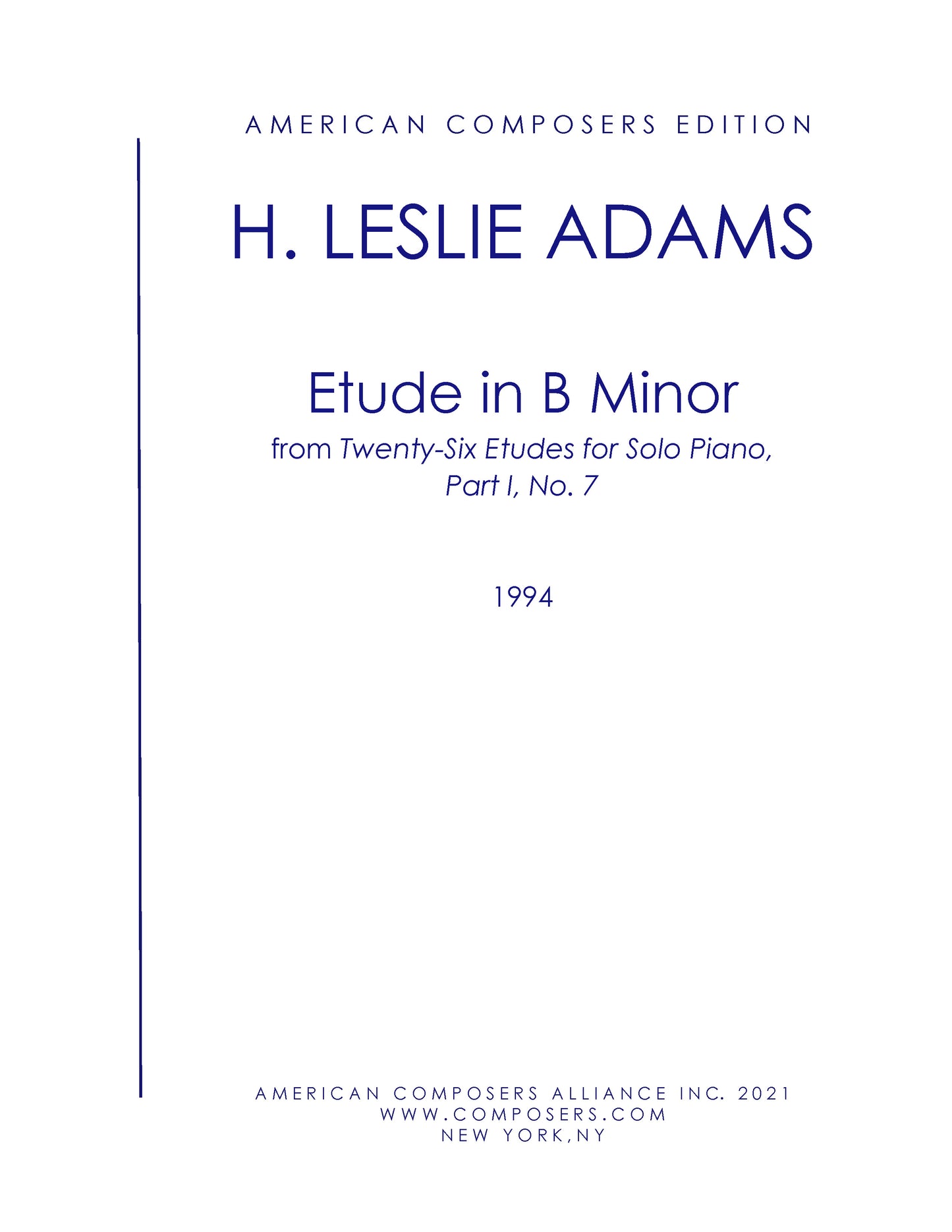 Etude in B Minor (Part I, No. 7)