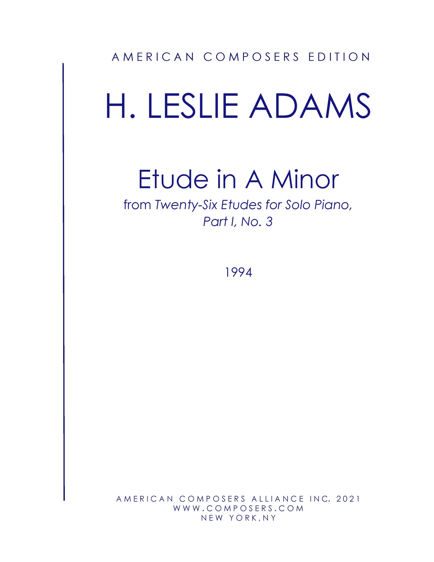 Etude in A Minor (Part I, No. 3)