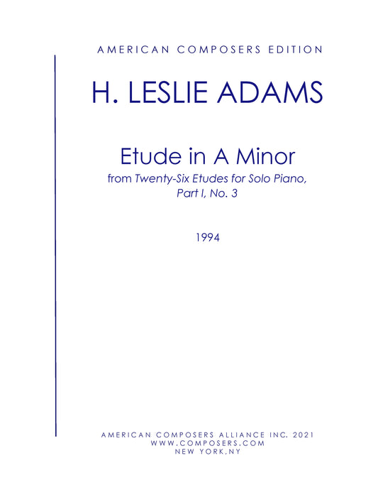 Etude in A Minor (Part I, No. 3)