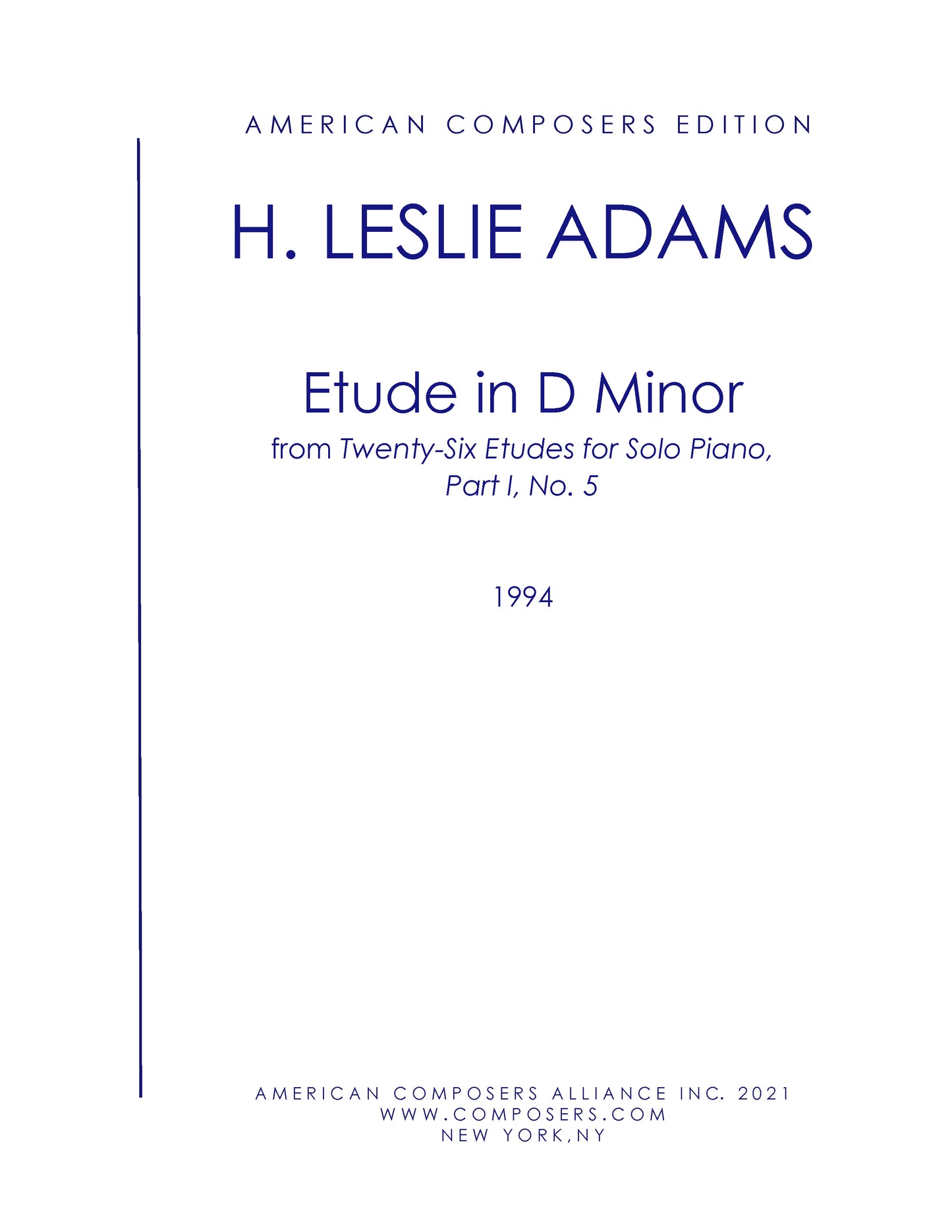 Etude in D Minor (Part I, No. 5)