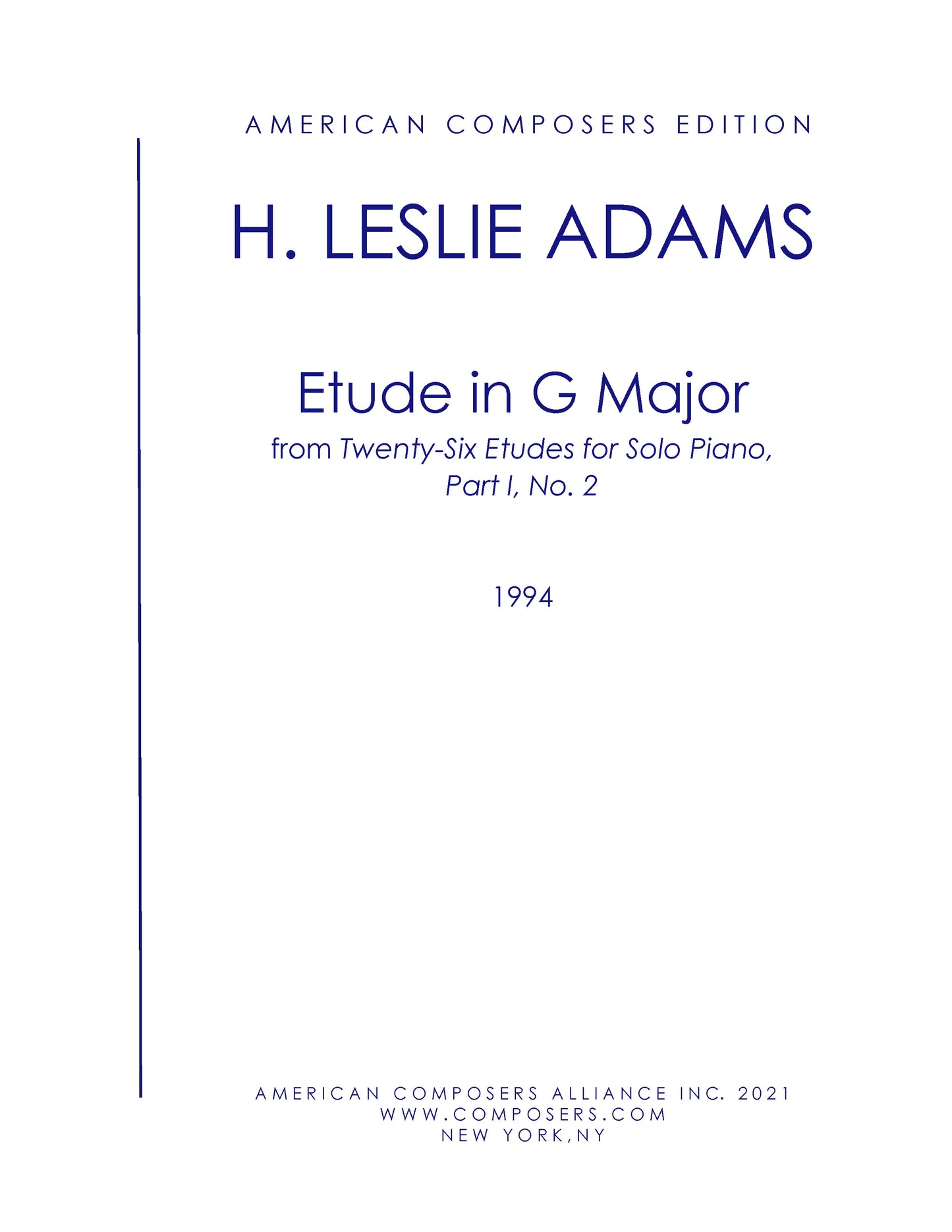 Etude in G Major (Part I, No. 2)