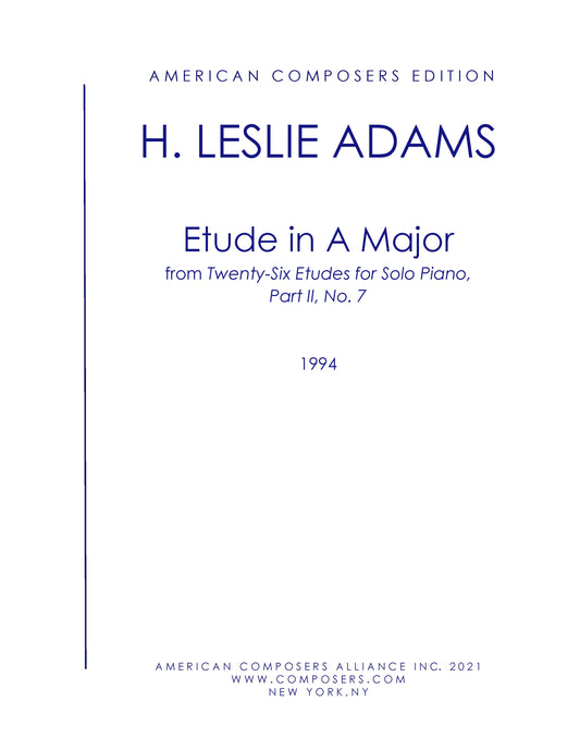 Etude in A Major (Part II, No. 7)