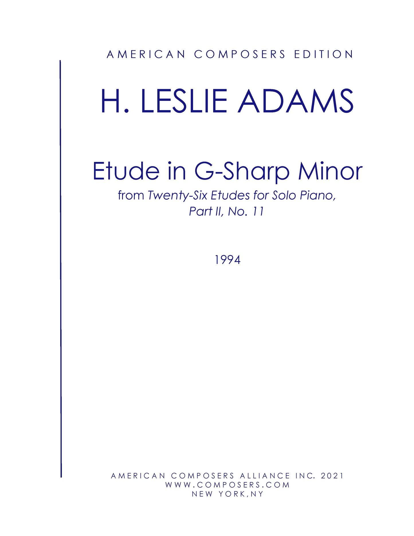 Etude in G-Sharp Minor (Part II, No. 11)