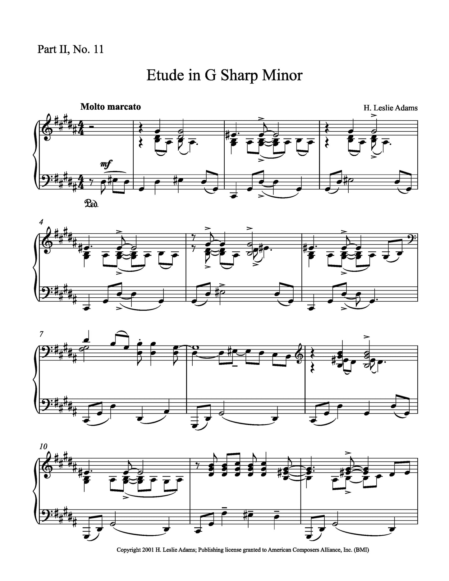 Etude in G-Sharp Minor (Part II, No. 11)