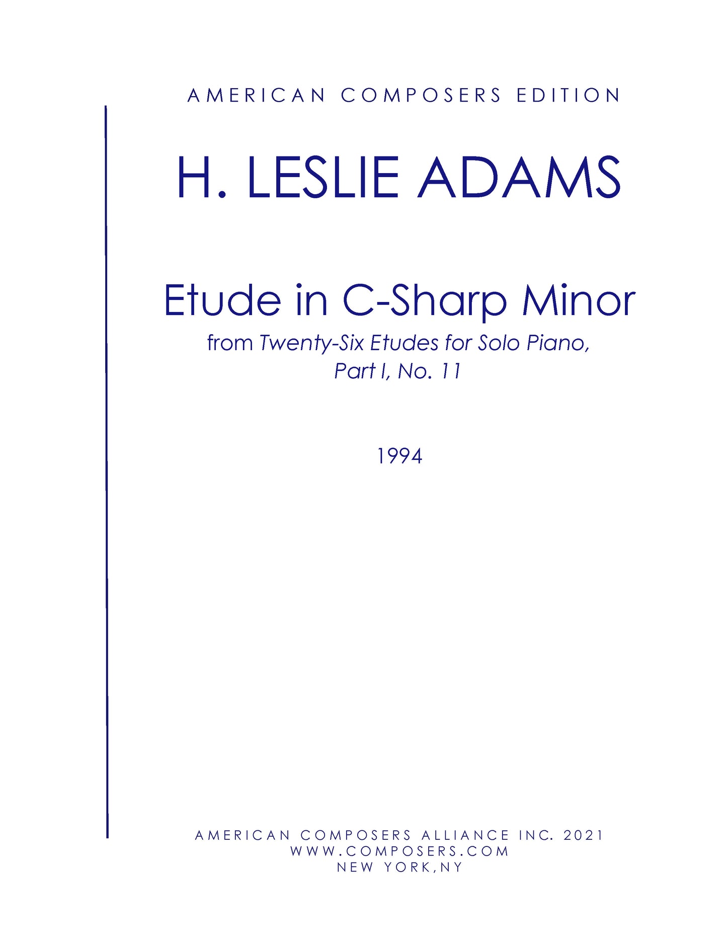 Etude in C-Sharp Minor (Part I, No. 11)