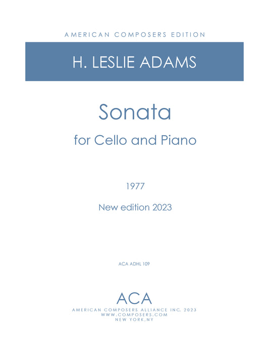 SONATA for Cello and Piano