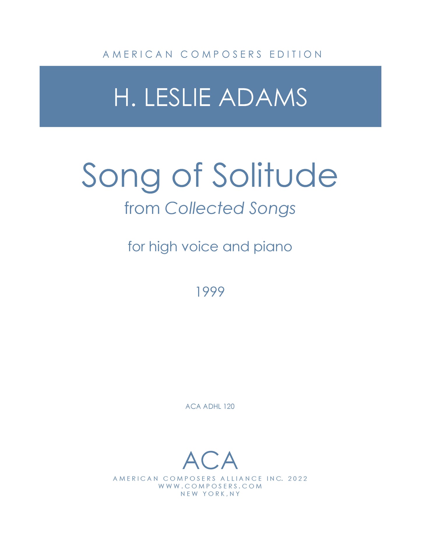 Song of Solitude (from Collected Songs)