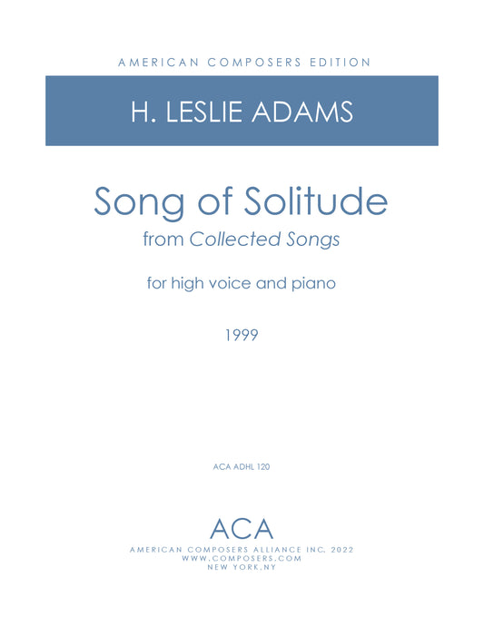 Song of Solitude (from Collected Songs)