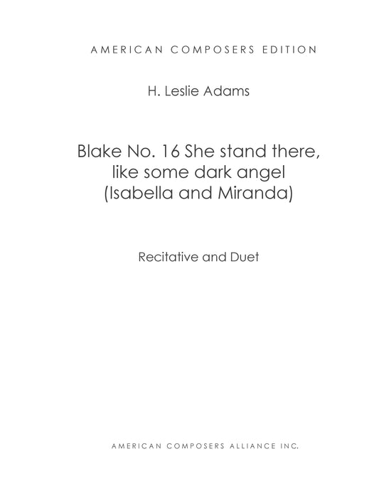 BLAKE 16 - She Stand There Like Some Dark Angel