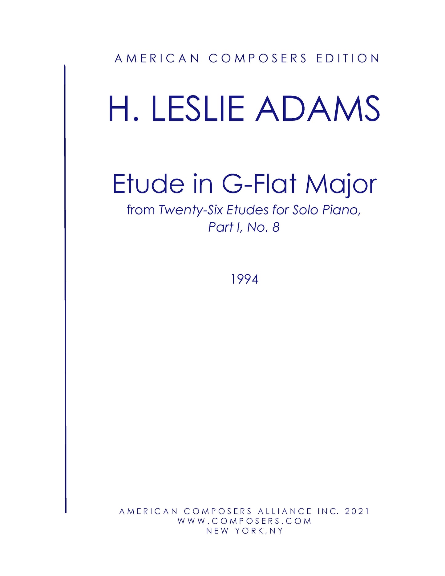 Etude in G-Flat Major (Part I, No. 8)