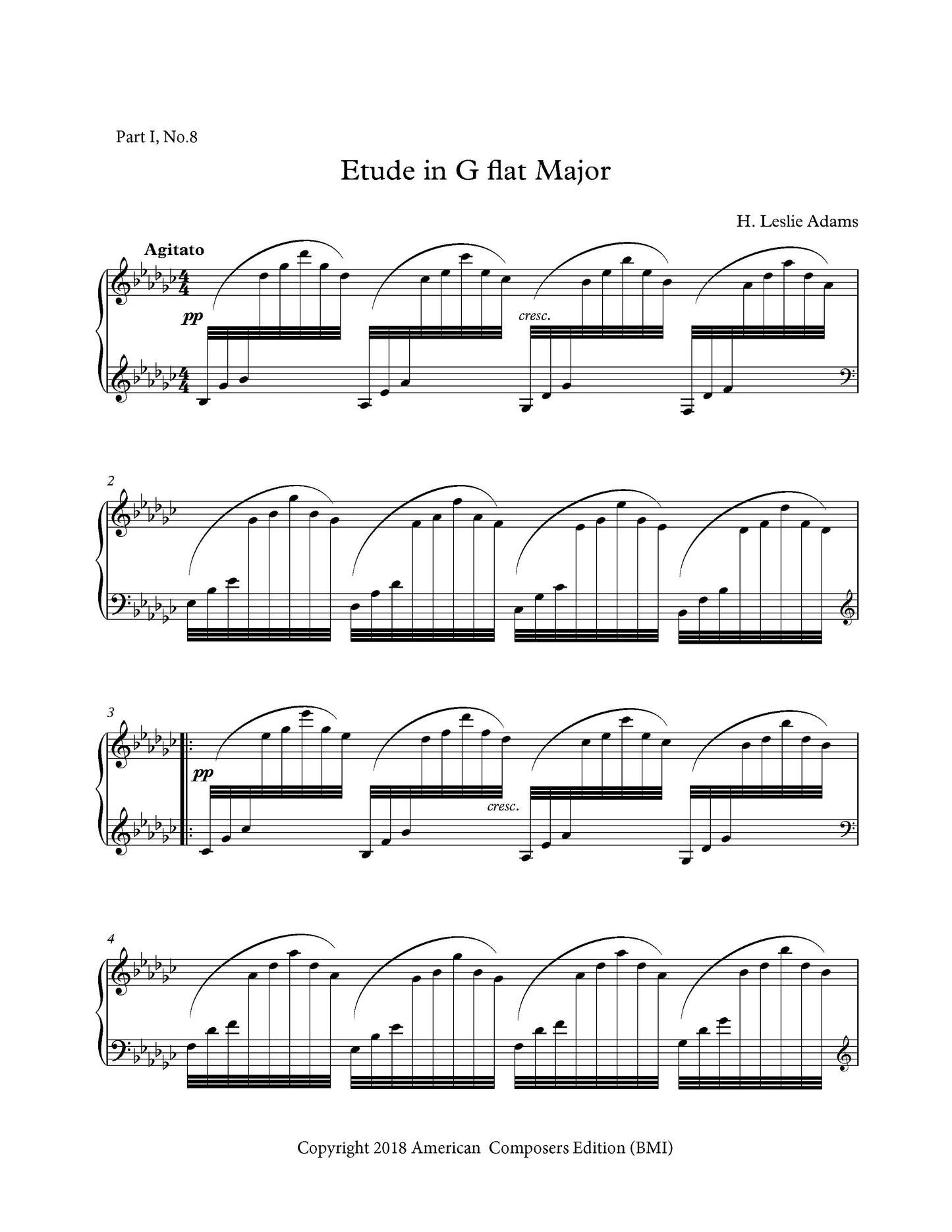 Etude in G-Flat Major (Part I, No. 8)