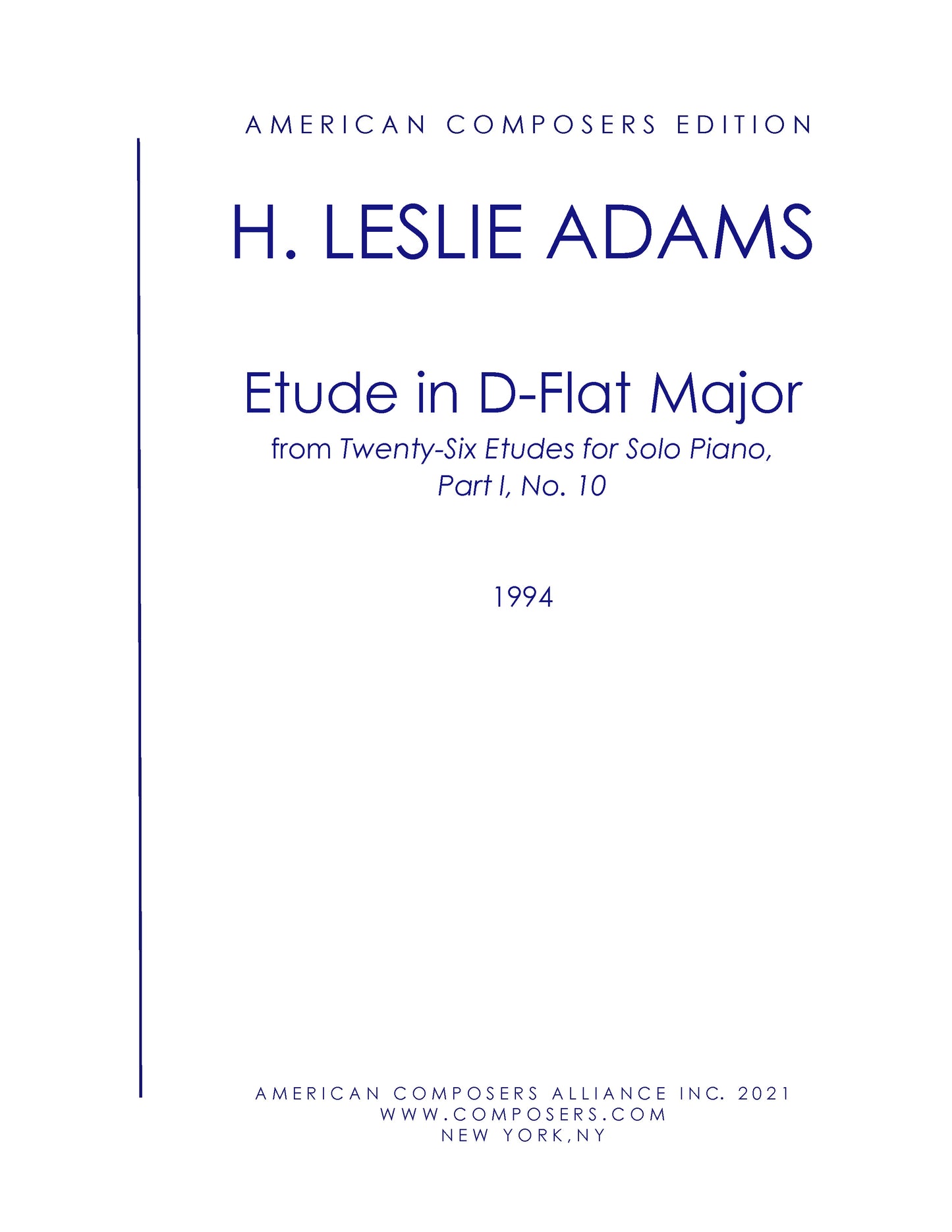 Etude in D-Flat Major (Part I, No. 10)