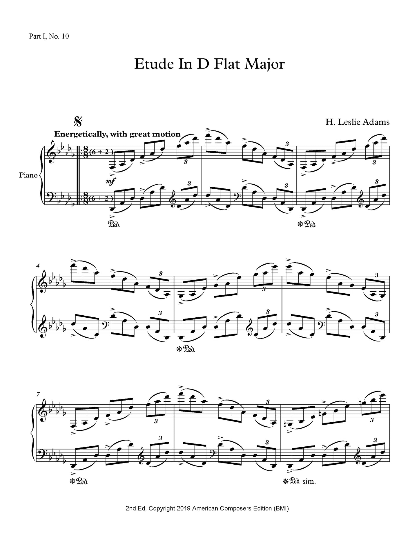 Etude in D-Flat Major (Part I, No. 10)