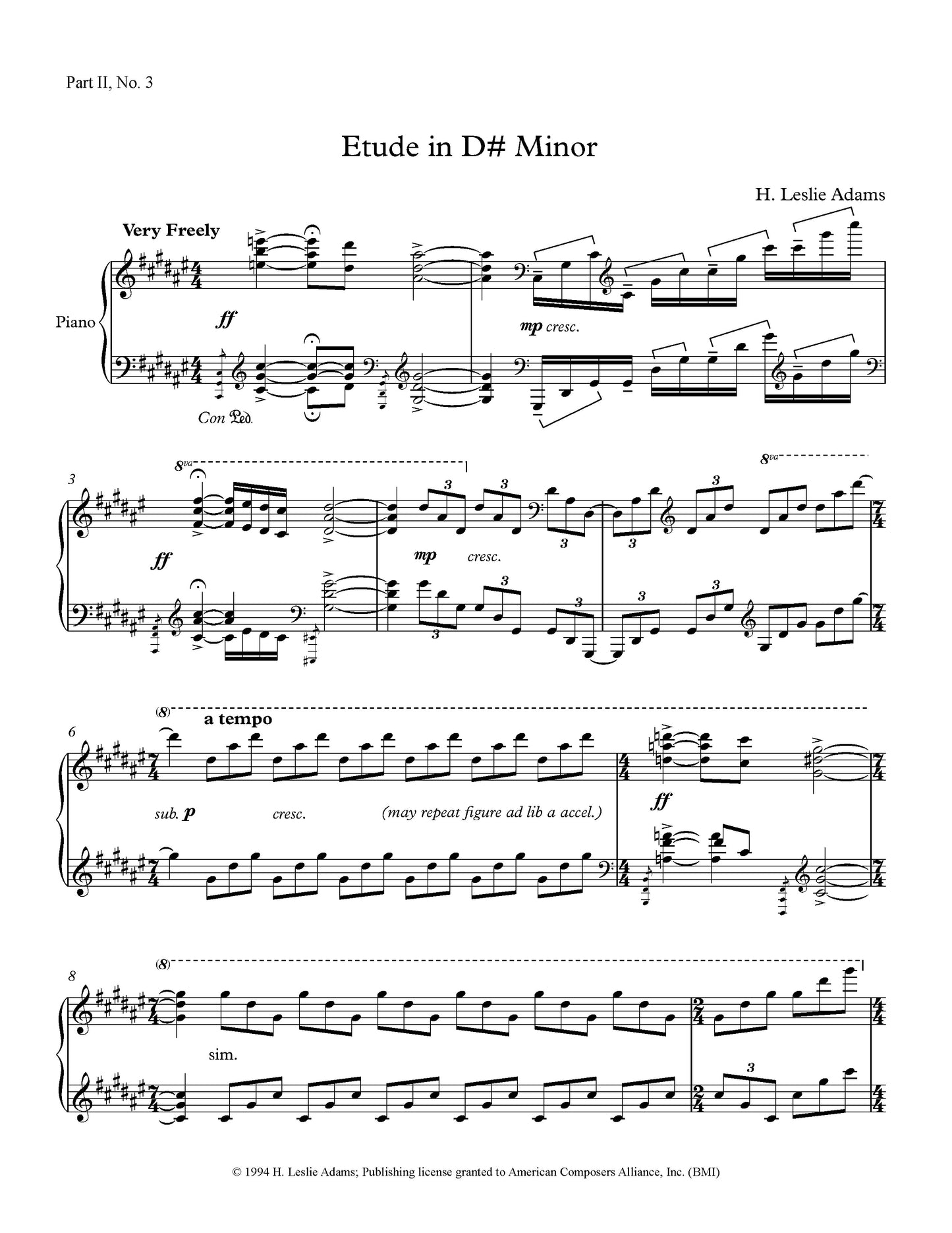 Etude in D-Sharp Minor (Part II, No. 3)