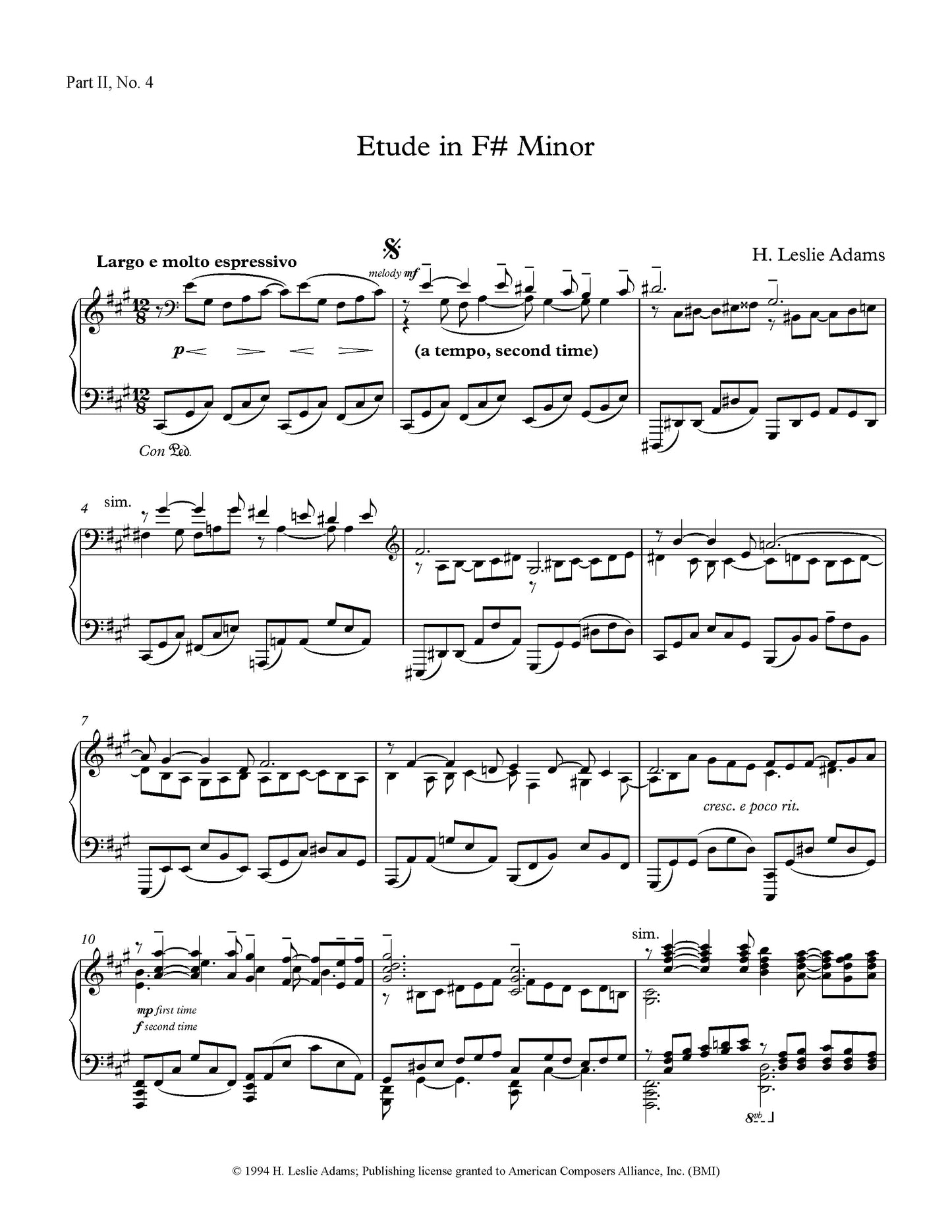 Etude in F-Sharp Minor (Part II, No. 4)