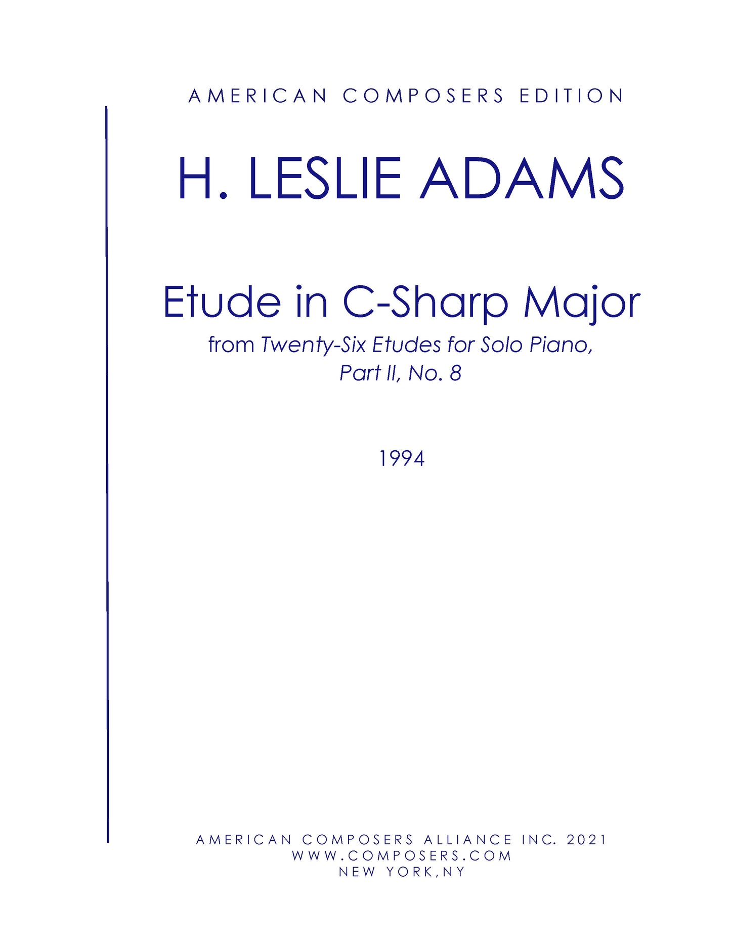 Etude in C-Sharp Major (Part II, No. 8)