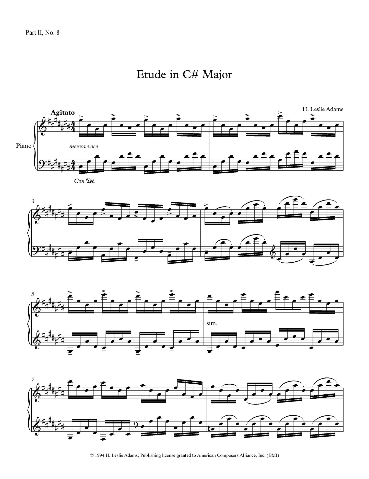 Etude in C-Sharp Major (Part II, No. 8)