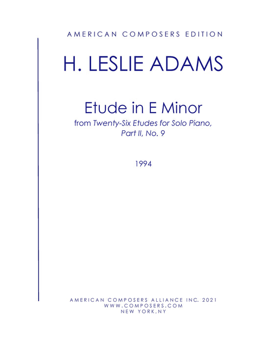 Etude in E Minor (Part II, No. 9)