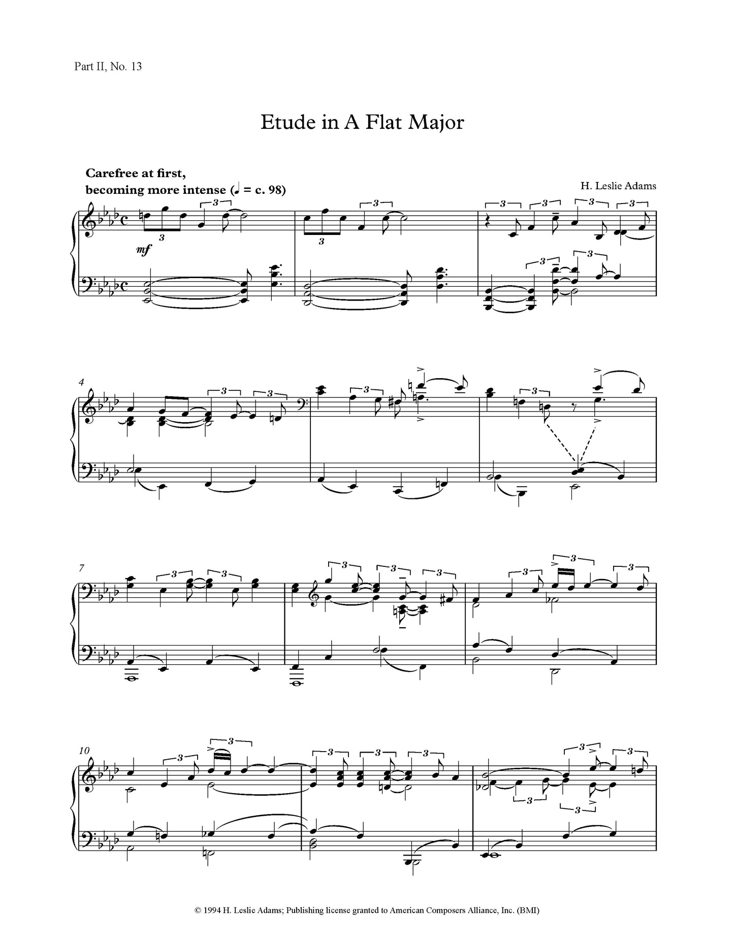 Etude in A-Flat Major (Part II, No. 13)