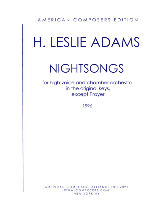 NIGHTSONGS (with Chamber Orchestra): Higher voice - hhm hhm