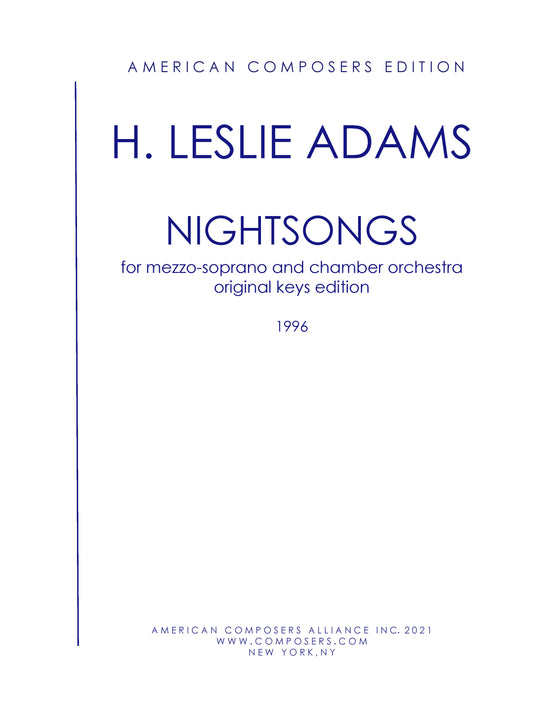 NIGHTSONGS (with Chamber Orchestra): Mezzo voice - mlm mhm